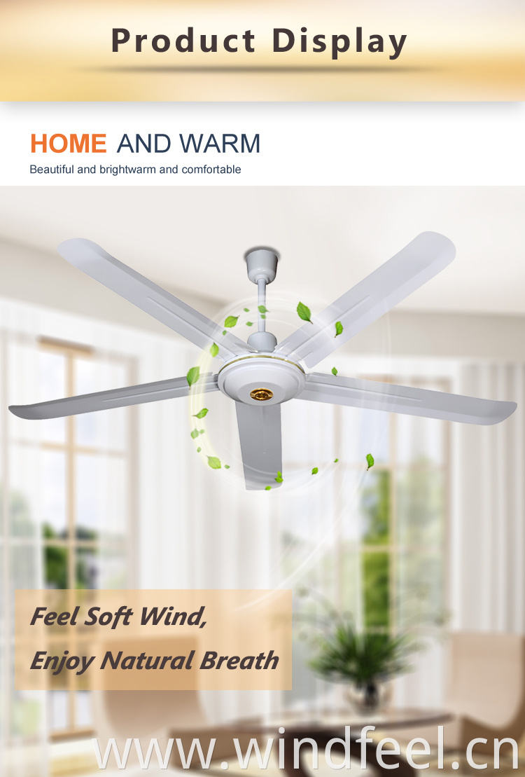 56inch 1400mm White Industrial Style 5 Blade Ceiling Fan